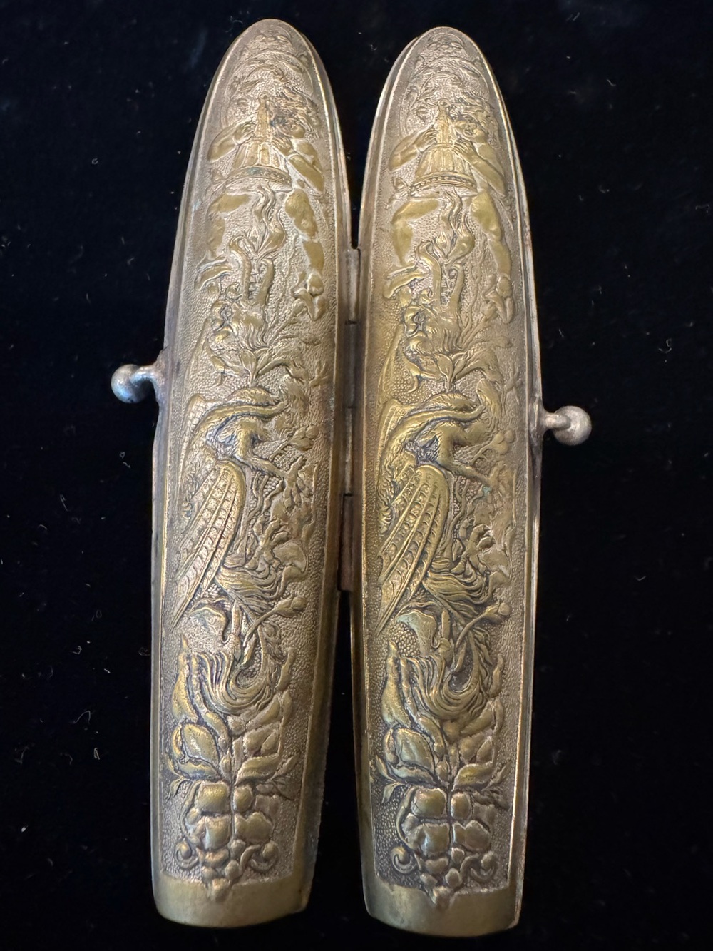 Rare Antique Silver-Plated Copper/Brass Dragon Cigar/Cigarette (?) Case
